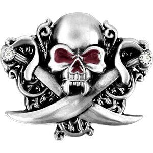 ❤️ Men Belt Buckles Of Ghost Skeleton Pirate Skull Design Cowboy Classic Style